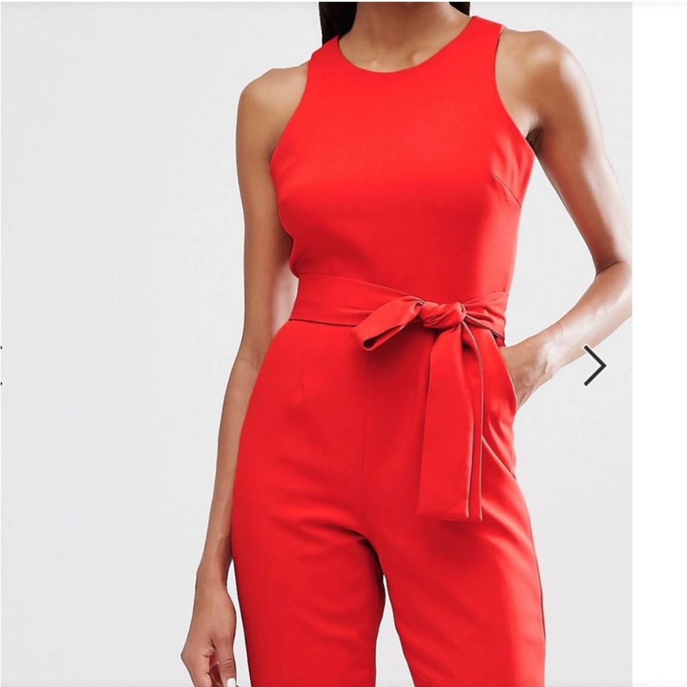 Lavish Alice Vibrant Red Sleeveless Jumpsuit